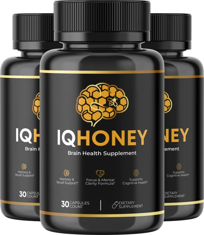 IQ Honey cognitive wellness support three-bottle pack